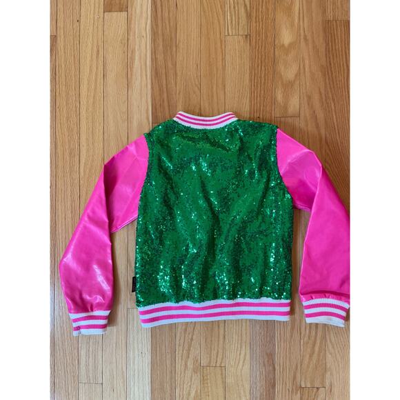 JO JO SIWA high top shoes sequin letter varsity jacket Girls Size 7/8 - Picture 3 of 5